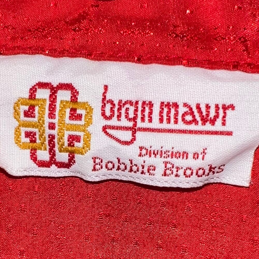 Vintage Bryn Mawr Red Satin Button-Down Blouse - … - image 6